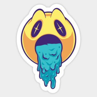 Vomiting Emoticons Shocked Mode Sticker